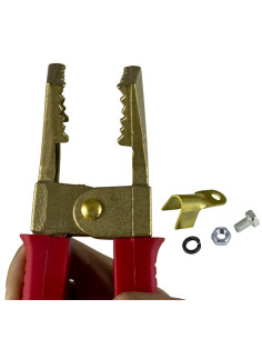 Pinza cable arranque roja latón macizo 2