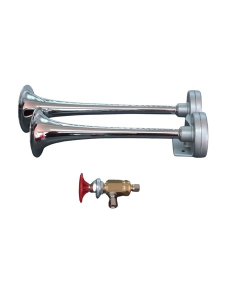 Bocinas neumáticas Fisa Dominator FN2C con válvula de pie Bocinas neumáticas Fisa Dominator FN2C con válvula de pie