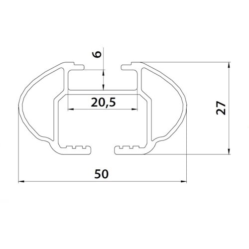 Juego completo de 2 barras aluminio 107 cm. Easy One Quick railing integrado