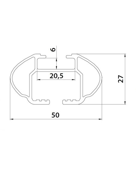 Juego completo de 2 barras aluminio 107 cm. Easy One Quick railing integrado