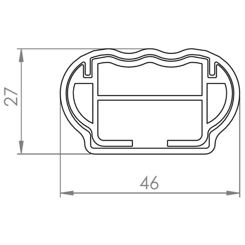 Juego de 2 barras de aluminio Free Line 100 a 130 cm. railing abierto