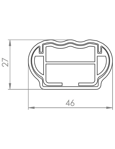 Juego de 2 barras de aluminio Free Line 80 a 110 cm. railing integrado