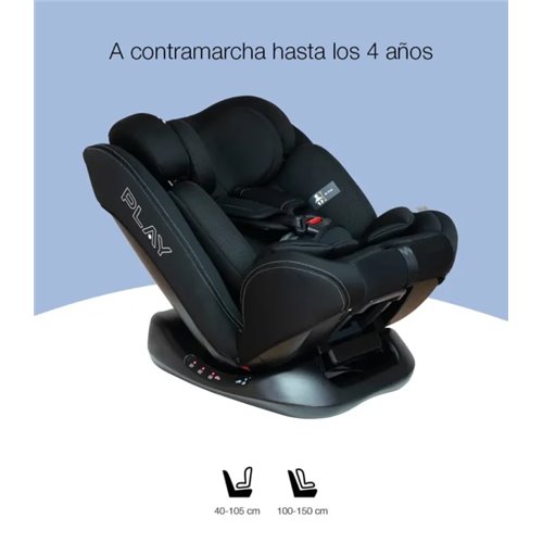 Silla de coche Play Scout i-Size 40-150 cm negra (0-12 años, sin Isofix)
