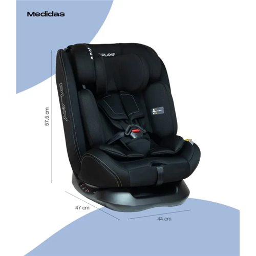 Silla de coche Play Scout i-Size 40-150 cm negra (0-12 años, sin Isofix)