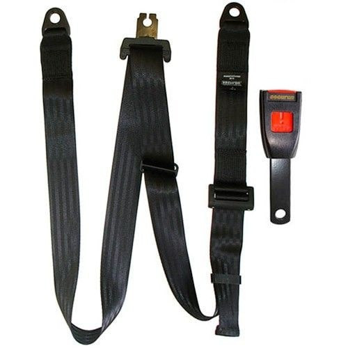 Cinturon de seguridad estático de 3 puntos homologado. Hembra rígida de 15 cm.