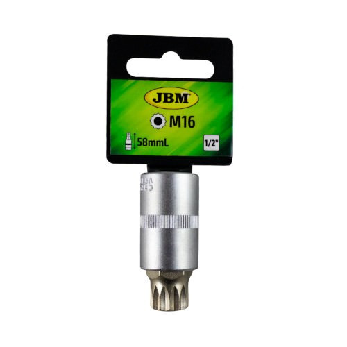 JBM 12029 Vaso punta 1/2" xzn inviolable m16x58mm esp. Vag
