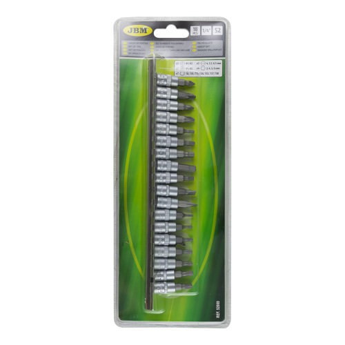 JBM 52909 Juego de vasos puntas 1/4"  18 pcs