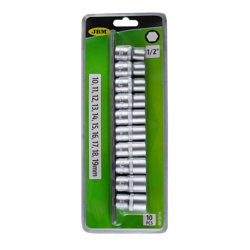 JBM 52714 Juego de vasos 1/2" hexagonales