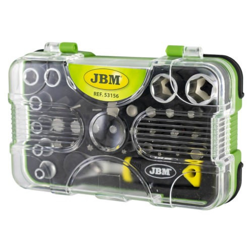 JBM 53156 Estuche de 38 piezas con carraca mini de 1/4"