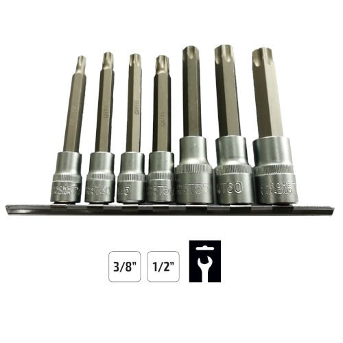JBM 53084 Juego de 7 puntas torx de 3/8" y 1/2"