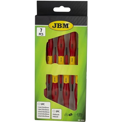 JBM 52519 Set de 7 destornilladores aislados 1.000v