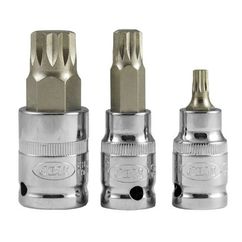 JBM 53104 Set 12 piezas 1/2" punta 12 cantos cromado