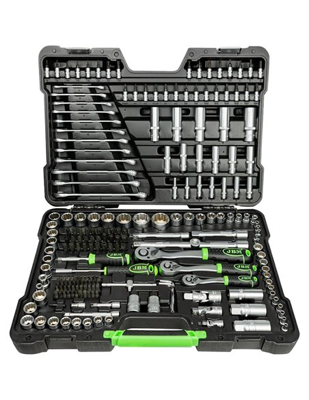 Caja de herramientas 216 piezas vasos 12 caras JBM 54250