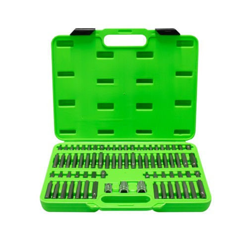 JBM 52550 Estuche de puntas 75 piezas para tornillos ribe, xzn, torx hexagonal inv.