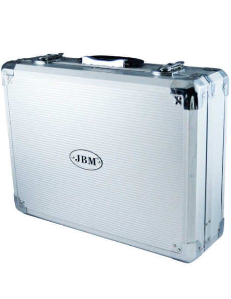 JBM 53444 Caja de herramientas de aluminio 108 piezas vasos 1/2"