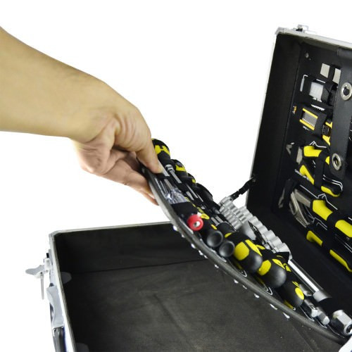 JBM 53444 Caja de herramientas de aluminio 108 piezas vasos 1/2"