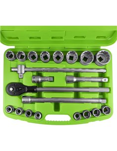 JBM 53728 Estuche de herramientas con 21 piezas autocle 3/4" 12 cantos 2