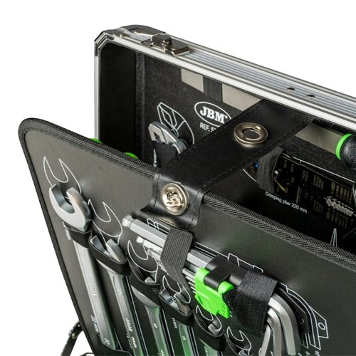 Caja de herramientas de 159 piezas vasos hexagonales JBM 53159 maletín de aluminio