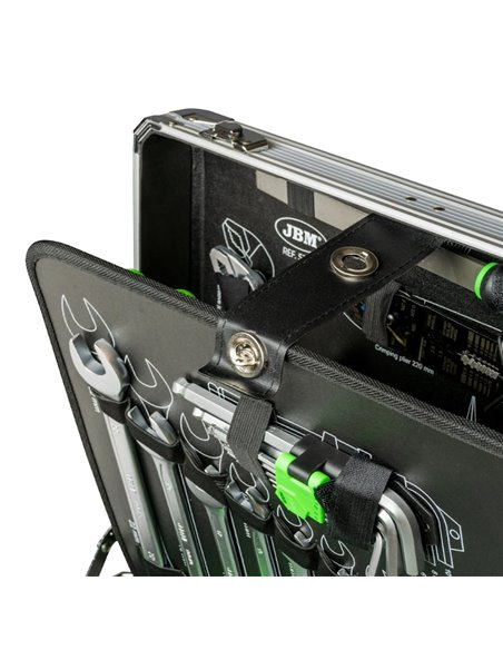 Caja de herramientas de 159 piezas vasos hexagonales JBM 53159 maletín de aluminio Caja de herramientas de 159 piezas vasos hexagonales JBM 53159 maletín de aluminio