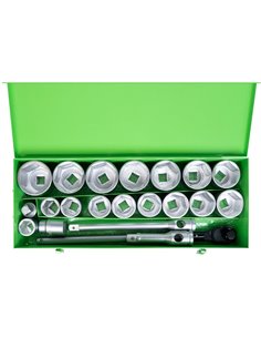 JBM 51616 Estuche metálico con 22 piezas de autoclé de 1" en hexagonal 2