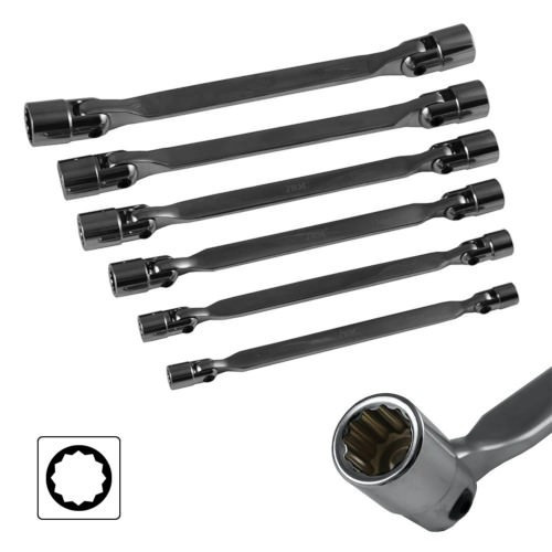 JBM 51659 Estuche con 6 llaves de vaso de 12 cantos articuladas