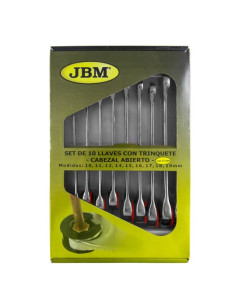 JBM 51840 Set 10 llaves hex. Combinadas con trinquete de cabezal abierto 2