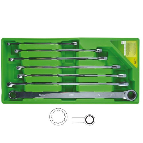 JBM 53019 Set de 7 llaves con trinquete extralargas