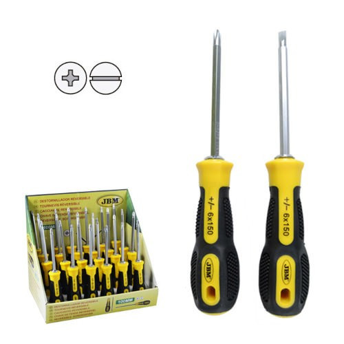 JBM 51955 Destornillador reversible plano - estrella 6x150mm