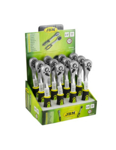 JBM 51270 Carraca de 72 dientes cincada 3/8" 200mm 2