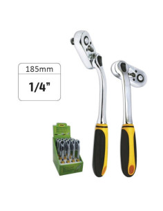 JBM 52585 Carraca de 48 dientes cabeza rotativa 1/4" 185mm 2