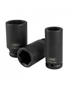 JBM 53470 Set de 8 vasos de impacto largos hexagonal De 3/4" 2