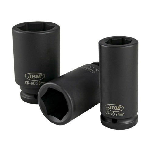 JBM 53470 Set de 8 vasos de impacto largos hexagonal De 3/4"