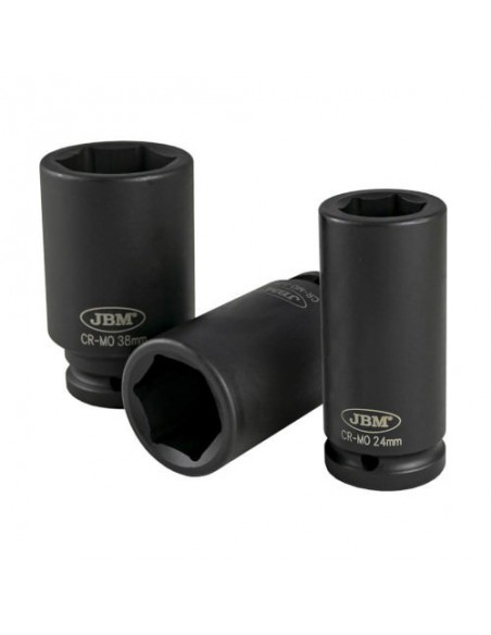 JBM 53470 Set de 8 vasos de impacto largos hexagonal De 3/4"