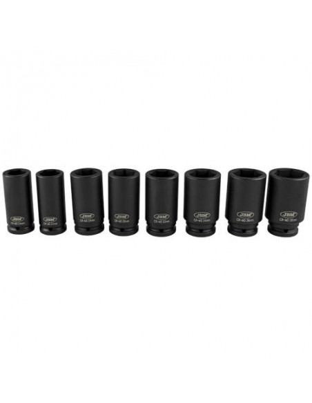 JBM 53470 Set de 8 vasos de impacto largos hexagonal De 3/4"