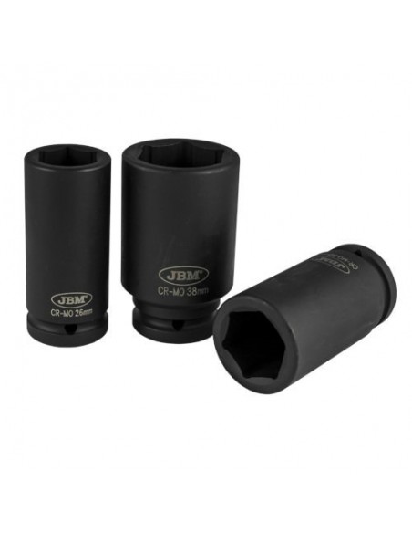 JBM 52347 Set de 8 vasos de impacto hexagonales 3/4"