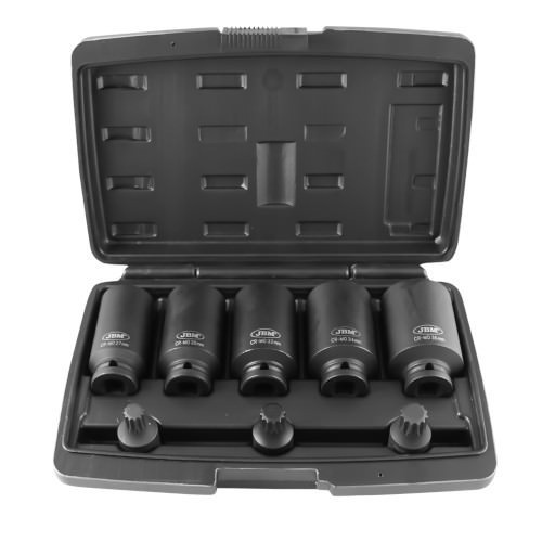 JBM 52547 Set de 5 vasos y 3 puntas xzn de impacto de 1/2"