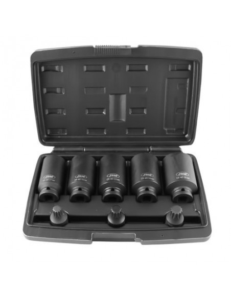 JBM 52547 Set de 5 vasos y 3 puntas xzn de impacto de 1/2"