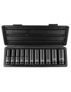 JBM 52342 Set de 11 vasos de impacto hexagonal de 1/2" 2