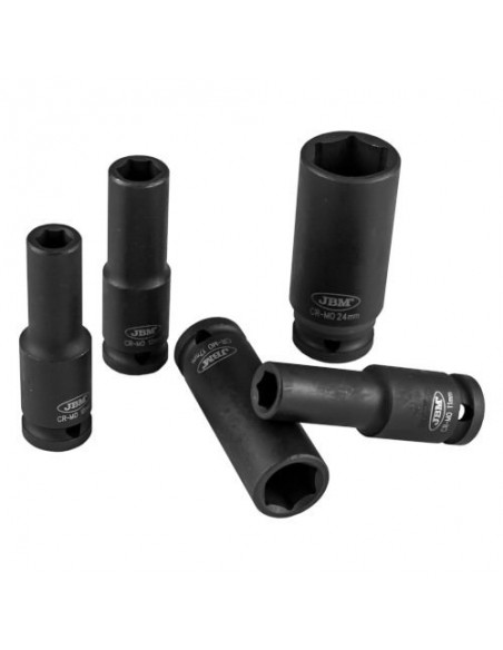 JBM 52342 Set de 11 vasos de impacto hexagonal de 1/2"