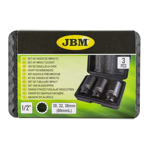 JBM 52694 Set de 3 vasos xzn de 1/2" de impacto