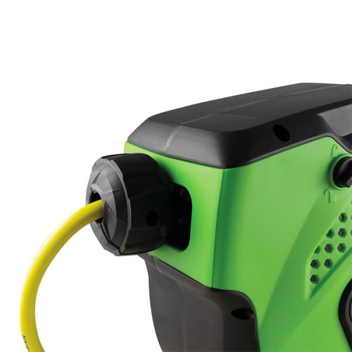 Carrete de manguera de aire de 11 metros color verde