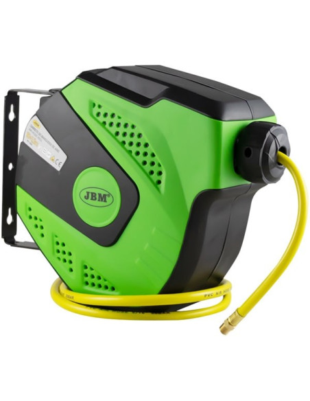 Carrete de manguera de aire de 11 metros color verde