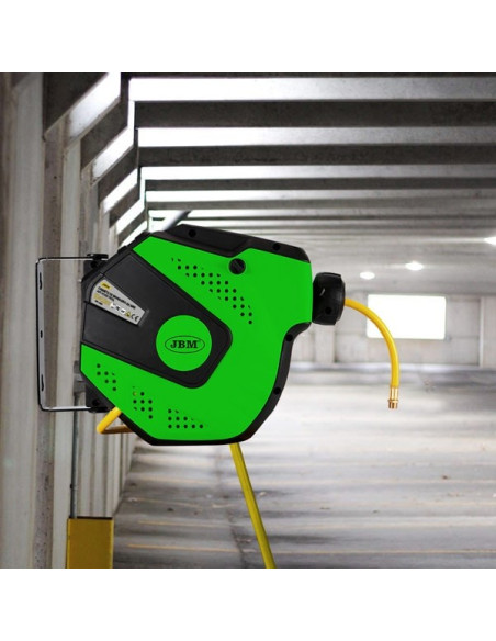 Carrete de manguera de aire de 11 metros color verde