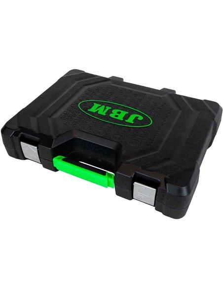 Caja de herramientas 179 piezas vasos hexagonales cromados JBM 54046 Caja de herramientas 179 piezas vasos hexagonales cromados JBM 54046