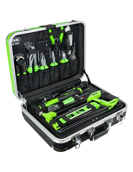 Caja de herramientas de 135 piezas vasos hexagonales JBM 53928 maletín de aluminio