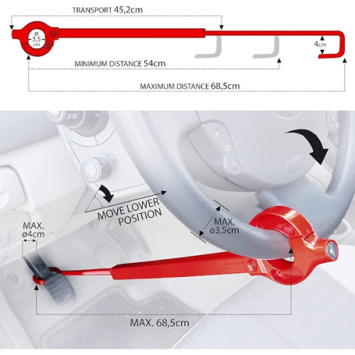 Antirrobo de coche volante a pedal Blockauto 571B
