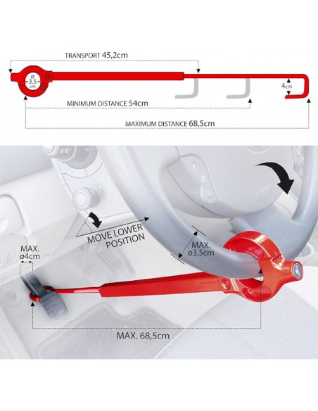 Antirrobo de coche volante a pedal Blockauto 571B Antirrobo de coche volante a pedal Blockauto 571B