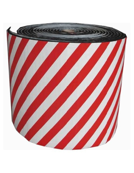 Protector de garaje ignífugo por metros, color rojo / blanco