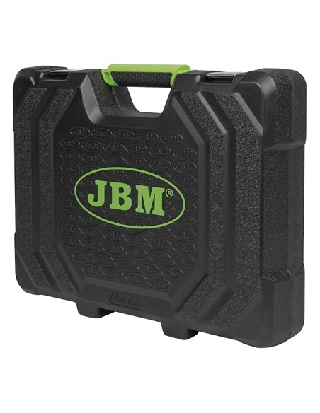 Caja de herramientas 113 piezas vasos cromados de 12 caras JBM 54047