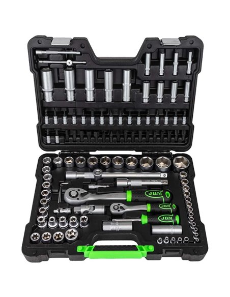 Caja de herramientas 108 piezas vasos hexagonales JBM 54037